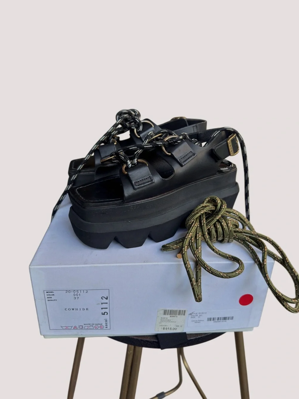 Sacai Lace Up Platform Sandals
